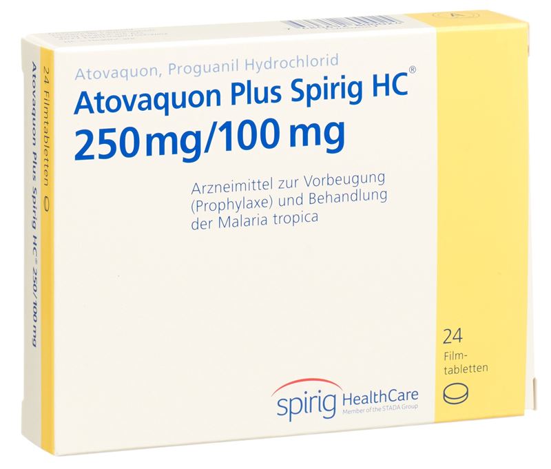 Atovaquone Plus Spirig HC cpr pell 250/100mg 24 pce