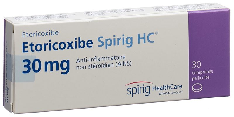 Etoricoxibe Spirig HC cpr pell 30 mg 30 pce Etoricoxibe Spirig HC cpr pell 30 mg 30 pce