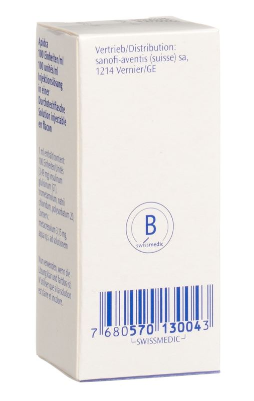 Apidra sol inj flac 10 ml