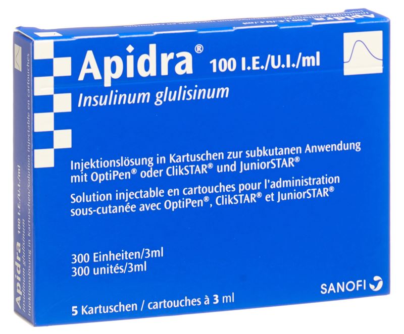 Apidra sol inj pour AllStar Pro/JuniorStar 5 cartouche 3 ml