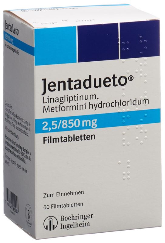 Jentadueto Filmtabl 2.5 mg/850 mg 60 Stk Jentadueto Filmtabl 2.5 mg/850 mg 60 Stk