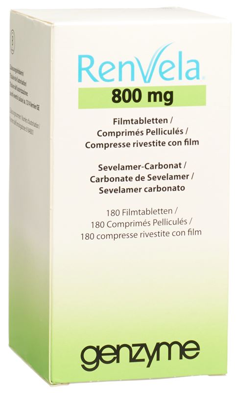 Renvela cpr pell 800 mg bte 180 pce