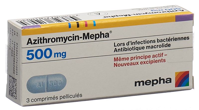 Azithromycin-Mepha cpr pell 500 mg 3 pce