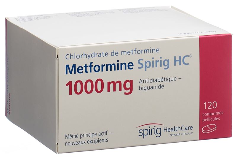 Metformine Spirig HC cpr pell 1000 mg 120 pce