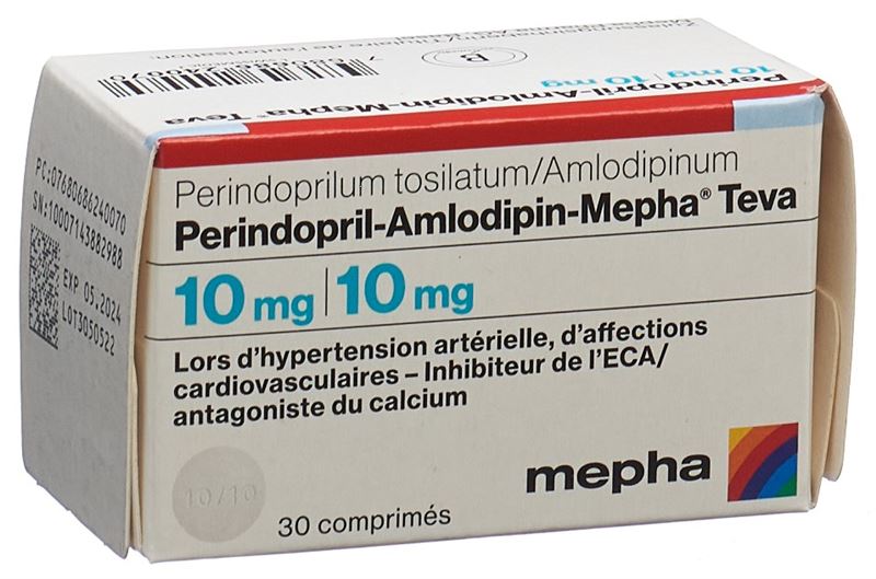 Perindopril-Amlodipin-Mepha Teva cpr 10mg/10mg bte 30 pce Perindopril-Amlodipin-Mepha Teva cpr 10mg/10mg bte 30 pce