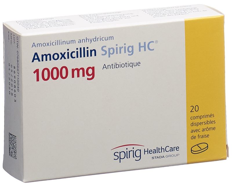 Amoxicilline Spirig HC cpr disp 1000 mg 20 pce Amoxicilline Spirig HC cpr disp 1000 mg 20 pce