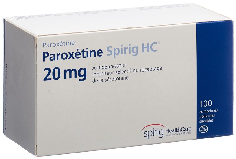 Paroxétine Spirig HC cpr pell 20 mg 100 pce Paroxétine Spirig HC cpr pell 20 mg 100 pce